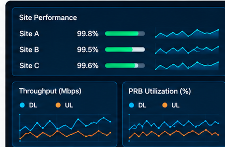 Representative synthetic network monitoring dashboard
